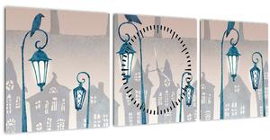 Slika - Krokarji stražijo mesto (sa satom) (90x30 cm)