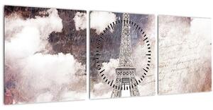 Slika - Eifflov stolp, Pariz, Francija (sa satom) (90x30 cm)
