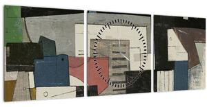 Slika - Abstrakcija, kubizem (sa satom) (90x30 cm)