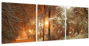 Slika - Snežni park (sa satom) (90x30 cm)