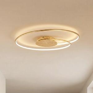 Lindby LED stropna svjetiljka Joline, Ø 74 cm, zlatne boje, metal, Zlato / mjed, Dnevni boravak/blagovaonica, Metal