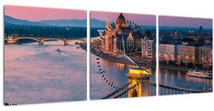 Slika - Panorama mesta, Budimpešta, Madžarska (sa satom) (90x30 cm)