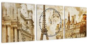 Slika - Pariški spomeniki (sa satom) (90x30 cm)