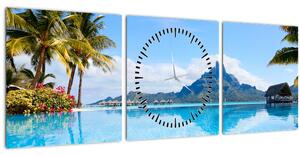 Slika - Bora-Bora, Francoska Polinezija (sa satom) (90x30 cm)