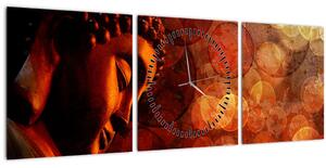 Slika - Buda v rdečih tonih (sa satom) (90x30 cm)