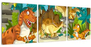 Slika - Dinozavri (sa satom) (90x30 cm)