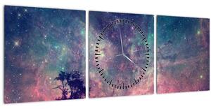 Slika - Nezemeljsko nočno nebo (sa satom) (90x30 cm)
