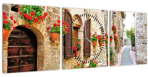 Slika - Slikovita italijanska uličica (sa satom) (90x30 cm)