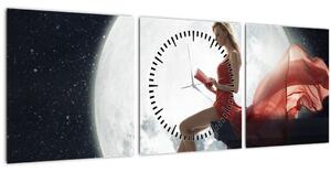 Slika - Ženska v mesečini (sa satom) (90x30 cm)