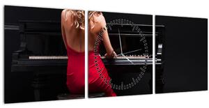 Slika ženske, ki igra klavir (sa satom) (90x30 cm)