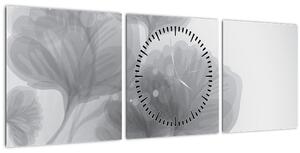 Slika rož v odtenkih sive (sa satom) (90x30 cm)