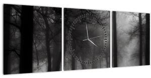 Slika - Gozd v megli (sa satom) (90x30 cm)
