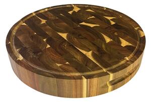 Grill King Chef Pro End-grain okrugla masivna kuhinjska daska s dva lica, 40 cm