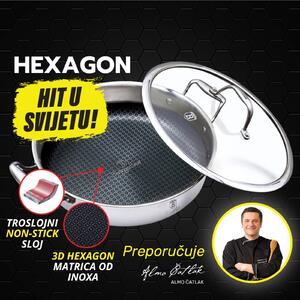 Berlinger Haus Hexagon (3D inox matrica) non-stick niski lonac s poklopcem