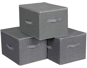 Sklopive kutije za odlaganje s poklopcem i ručkom, tri-dijelni set, 40 x 30 x 25 cm