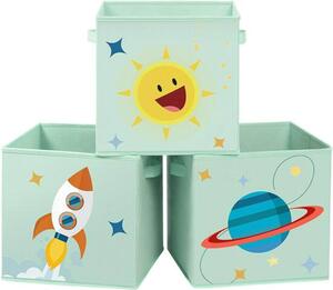 Sklopive kutije za odlaganje, 3-dijelni set kutija dječjeg motiva, 30 x 30 x 30 cm