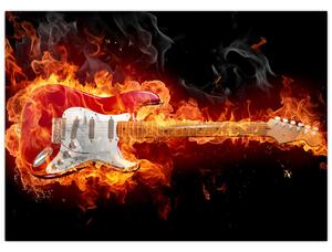 Slika - Gitara u plamenu (70x50 cm)