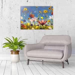 Naslikana slika procvjetale livade (70x50 cm)