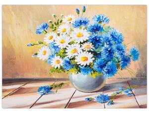 Naslikana slika cvijeća u vazi (70x50 cm)