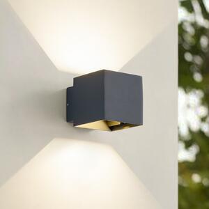 Lindby LED vanjska zidna svjetiljka Esani, antracit, gore/dolje, IP54, Crno, Aluminij