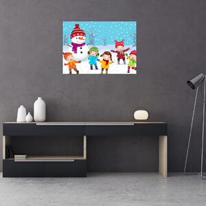 Slika - Zimska dječja zabava (70x50 cm)
