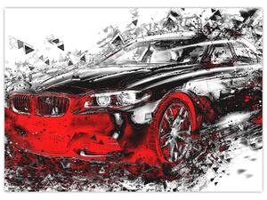 Slika - Naslikani automobil u akciji (70x50 cm)