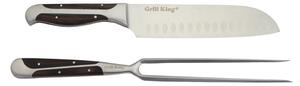Grill King Outdoor Elite Black 2u1 set santoku nož i vilica