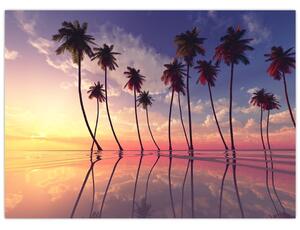 Slika palmi uzdignutih iznad vodene površine (70x50 cm)