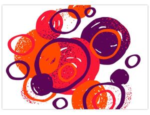 Staklena slika - Motiv s krugovima u toplim bojama (70x50 cm)