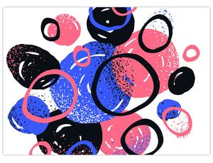 Staklena slika - Motiv sa krugovima u žarkim bojama (70x50 cm)