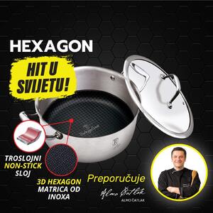 Berlinger Haus Hexagon (3D inox matrica) non-stick lonac s poklopcem