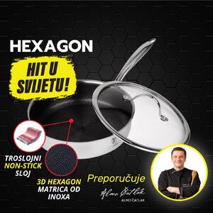 Berlinger Haus Hexagon (3D inox matrica) non-stick duboka tava s poklopcem