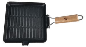 Grill King Cast Iron grill tava s odvojivom drvenom ručkom, 28 cm