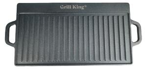 Grill King Outdoor Cast Iron BBQ dvostrana grill plancha s integriranim ručkama, 38x23 cm