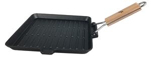 Grill King Cast Iron grill tava s odvojivom drvenom ručkom, 24 cm