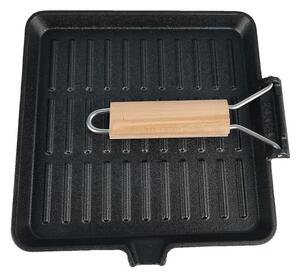 Grill King Cast Iron grill tava s odvojivom drvenom ručkom, 28 cm