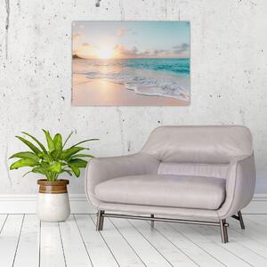 Staklena slika - Sanjiva plaža (70x50 cm)