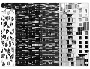 Staklena slika crno-bijele arhitekture (70x50 cm)