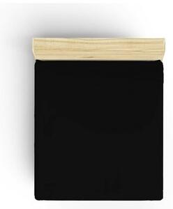 Crna pamučna plahta s gumom 140x200 cm – Mijolnir