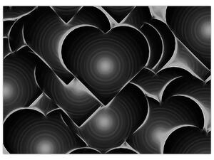 Slika crno-bijelih srca (70x50 cm)
