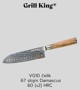 Grill King Damascus Santoku nož, 13 cm
