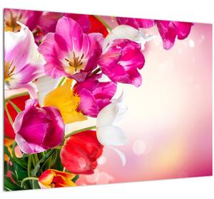 Staklena slika tulipana (70x50 cm)