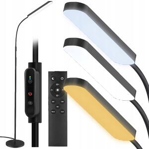 LED pokretna podna svjetiljka 198 cm 6-stupanjski + daljinski upravljač crna