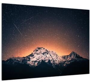 Staklena slika zvjezdanog neba s planinama (70x50 cm)