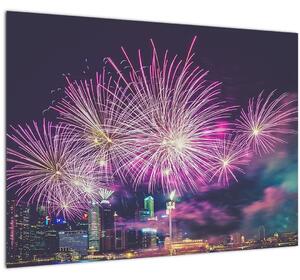 Staklena slika vatrometa (70x50 cm)