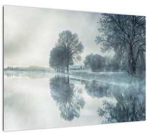 Staklena slika zimske prirode (70x50 cm)