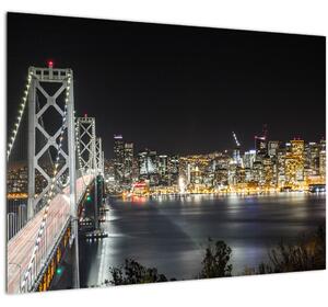 Staklena slika Brooklyn mostova i New Yorka (70x50 cm)