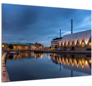 Staklena slika vodenog kanala - Göteborg (70x50 cm)