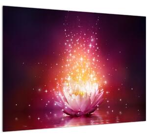Staklena slika cvijeta lotosa (70x50 cm)