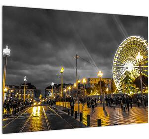 Staklena slika vrtuljka u sumrak (70x50 cm)